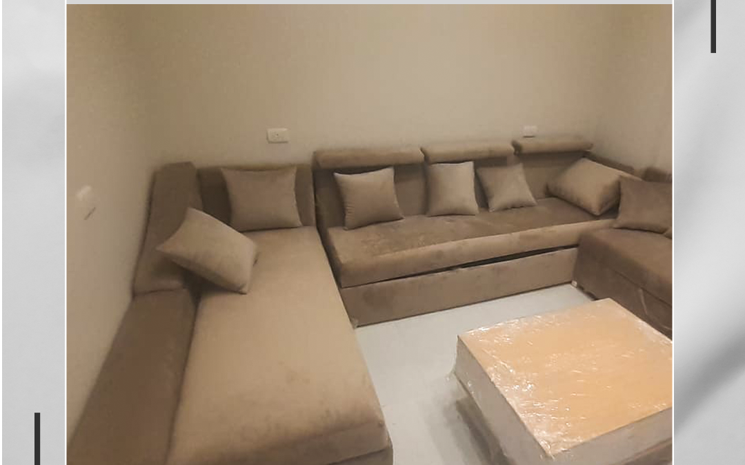 ركنة مودرن خشب زان على شكل حرف U